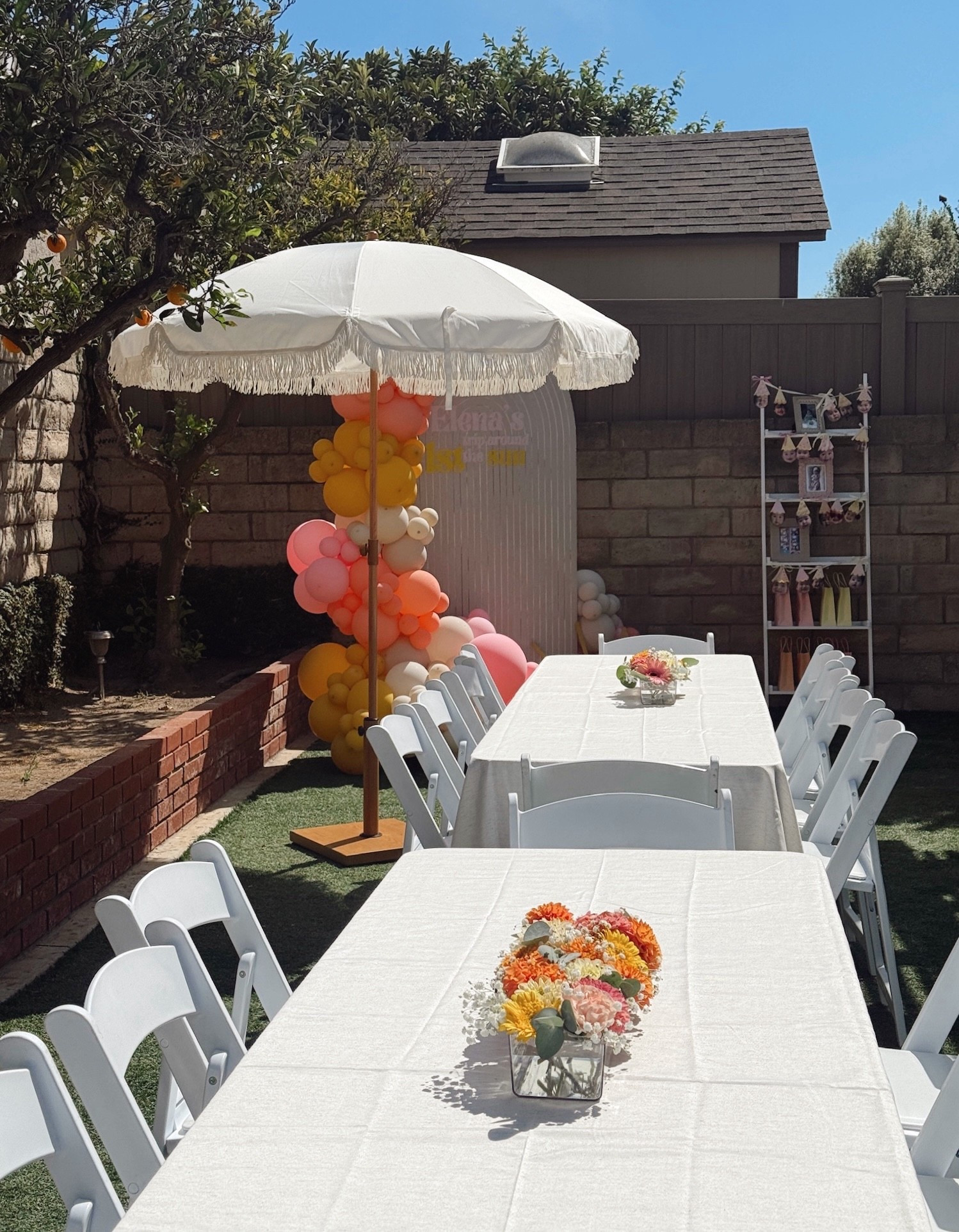 first birthday party details | floral centerpieces | easy DIY flower centerpieces | low profile centerpiece vases | first trip around the sun birthday party decor 

#LTKKids #LTKParties #LTKBaby