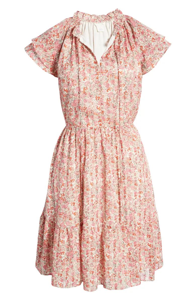 Caslon® Floral Print Short Sleeve Dress | Nordstrom | Nordstrom