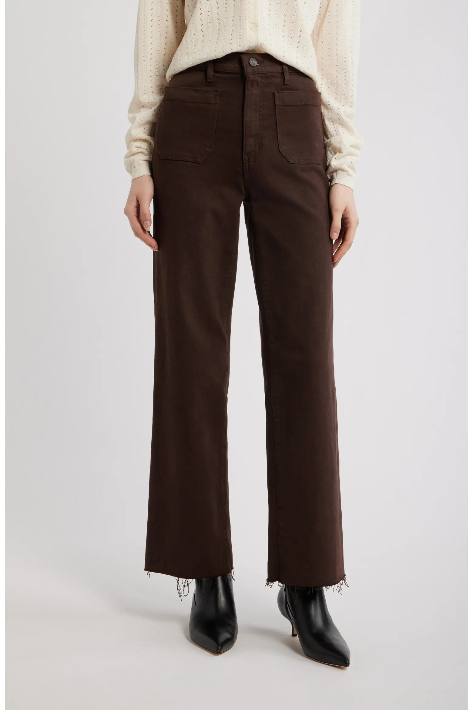 The Anchor High Waist Raw Hem Wide Leg Jeans (Women) | Nordstrom | Nordstrom