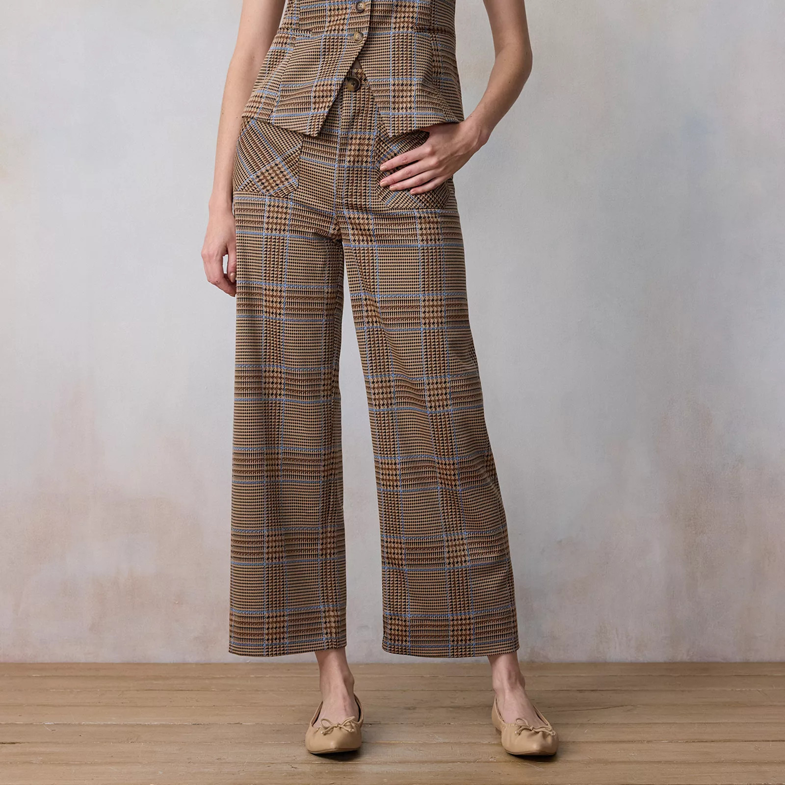 Women's LC Lauren Conrad Super High Rise Wildflower Wide Leg Crop Pants | Kohl's