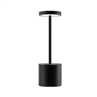 Tzumi 10.25 in. Black Table Lamp Aura LED Wireless Brilliance 8902HD - The Home Depot | The Home Depot