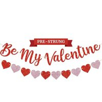 Pre-Strung Be My Valentine Banner - No Diy Red & Pink Glitter Hearts, Valentine's Day Garland On 6 Ft Strands | Etsy (US)