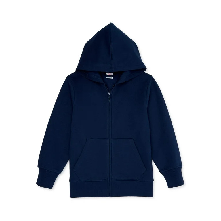 Wonder Nation Boys School Uniform Fleece Zip Up Hoodie, Sizes 4-18 - Walmart.com | Walmart (US)