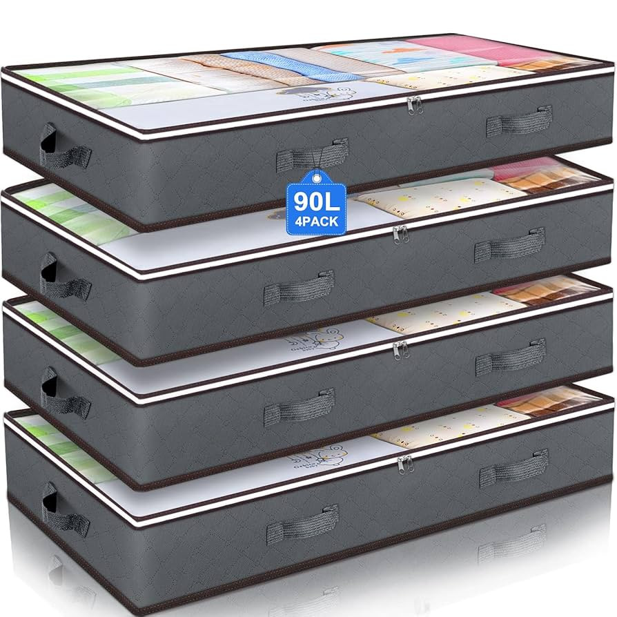 Budding Joy 90L Under Bed Storage Containers, Closet Organizers and Storage Bins, Foldable Underb... | Amazon (US)