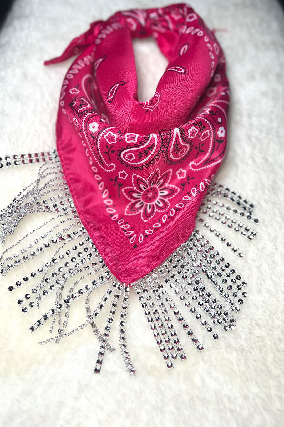 Disco Cowgirl | Rhinestone Fringe Bandana | Bachelorette party | Bridal party | Nashville Bach | ... | Etsy (US)