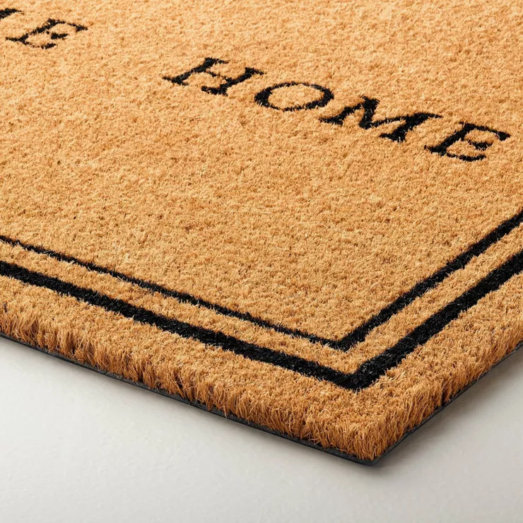 Welcome Home Coir Doormat Tan/Black - Hearth & Hand™ with Magnolia | Target