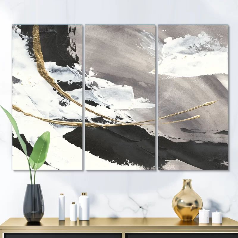 Glam Painted Arcs II - 3 Piece Wrapped Canvas Painting | Wayfair North America