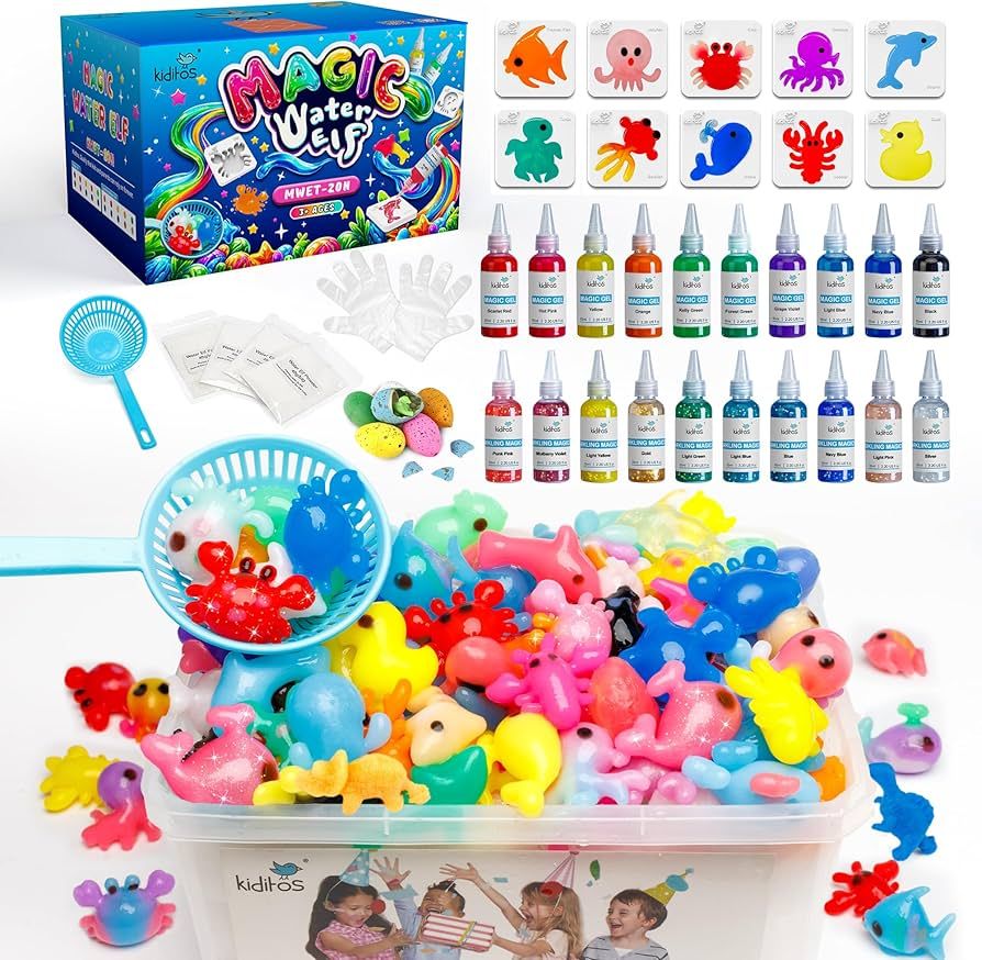 20 Colors New Magic Water ELF Toy Kit,Including 10 Colors Magic Gel,10 Colors Sparkling Magic Gel... | Amazon (US)