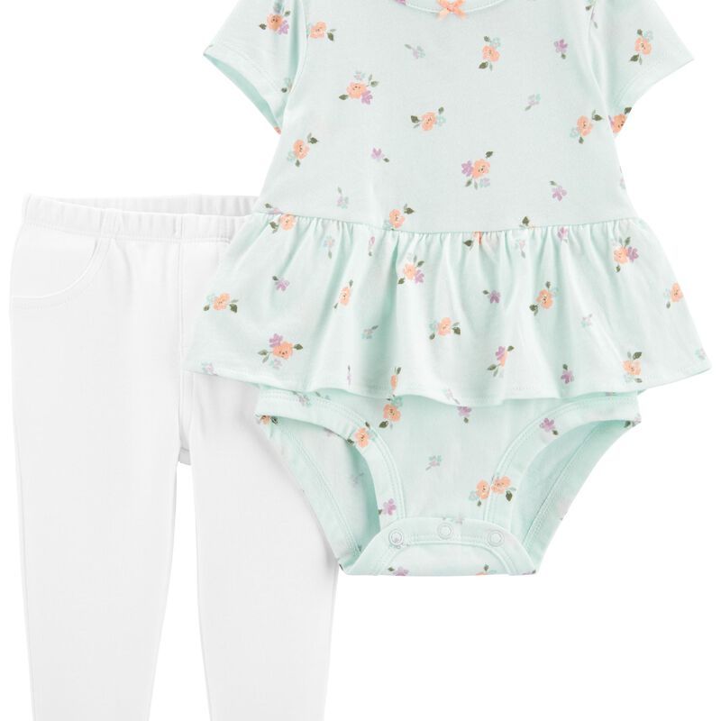 Baby 2-Piece Floral Peplum Bodysuit Pant Set | Carter's