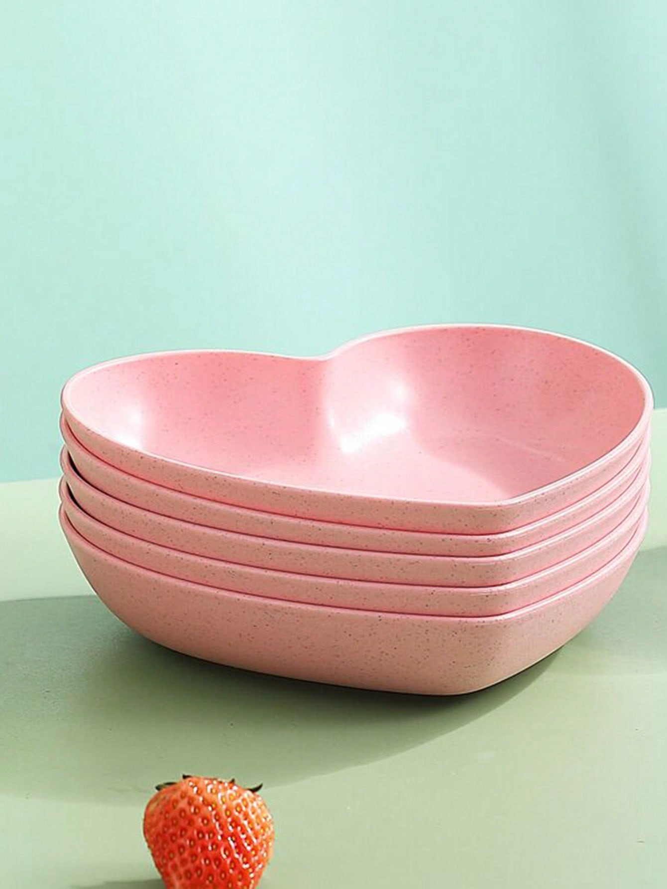 5pcs Heart-Shaped Plastic Snack Plate,Suitable For Candy, Fruit, Home And Party,Kitchen... | SHEIN