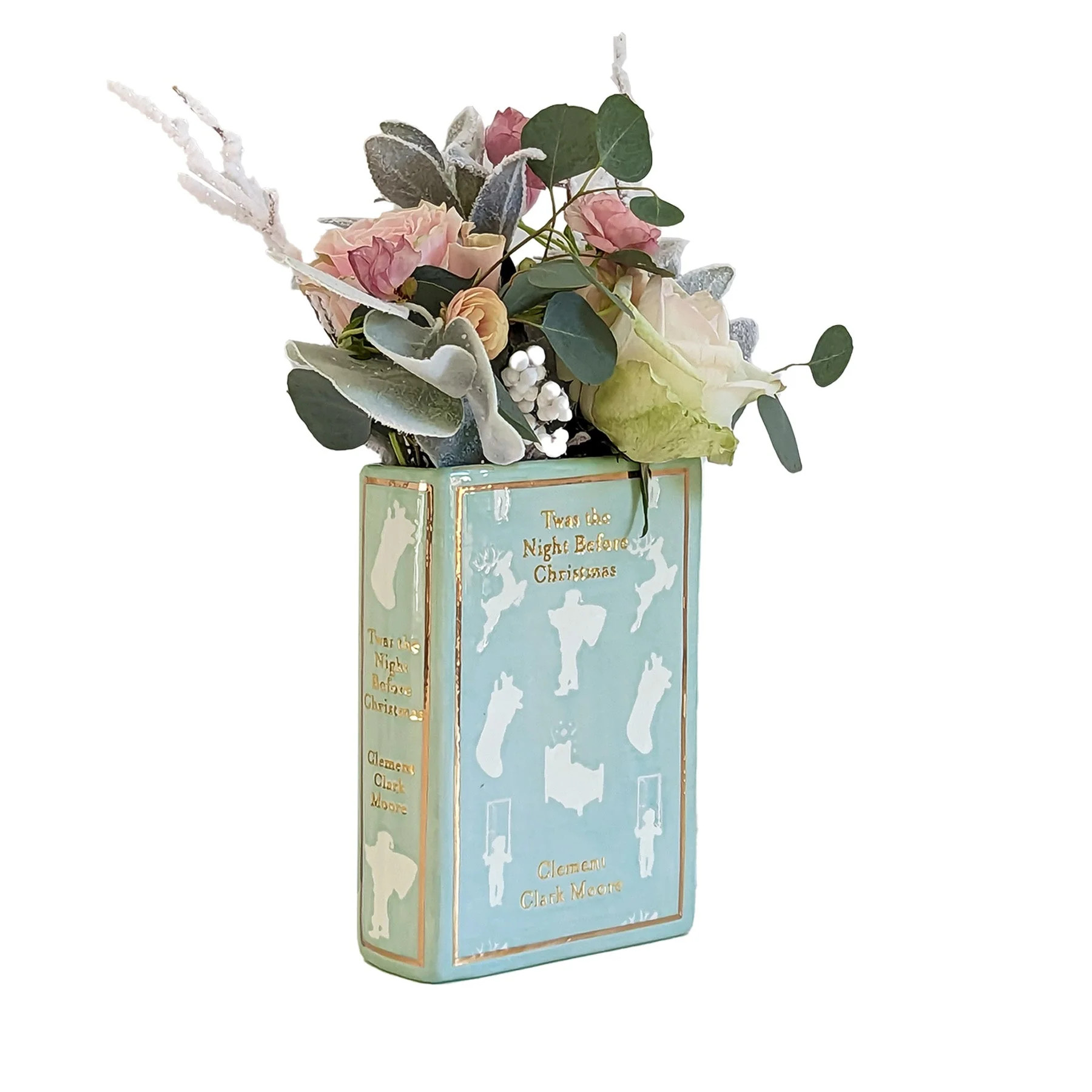 Christmas Classics Book Vase- 'Twas the Night Before Christmas in Sea | Ruby Clay Company