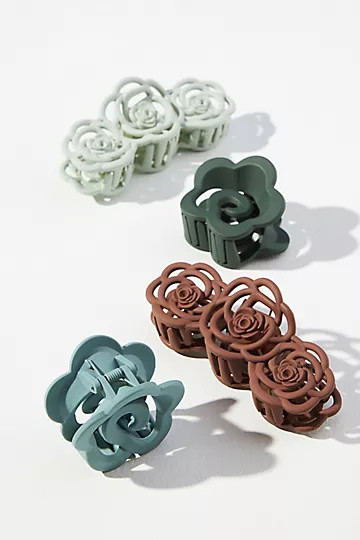Matte Floral Hair Clips | Anthropologie (US)