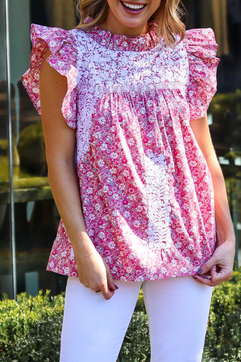 The Savannah Ruffle Neck Top | J.Marie