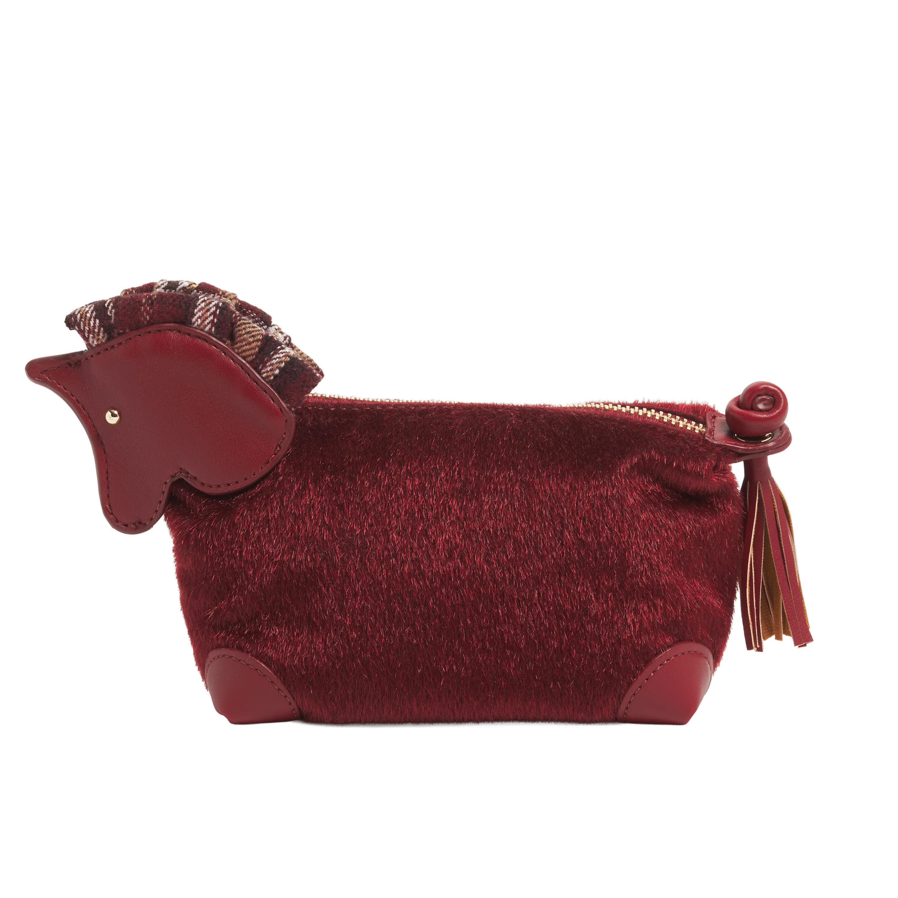 Horse Pouchette by Stoney Clover Lane Burgundy Faux Pony Hair | Stoney Clover Lane