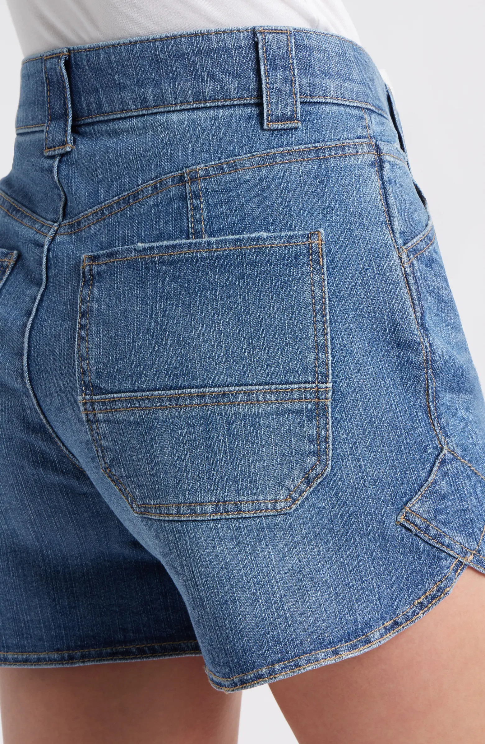 Wit & Wisdom Skyrise Dolphin Hem Denim Shorts | Nordstrom | Nordstrom