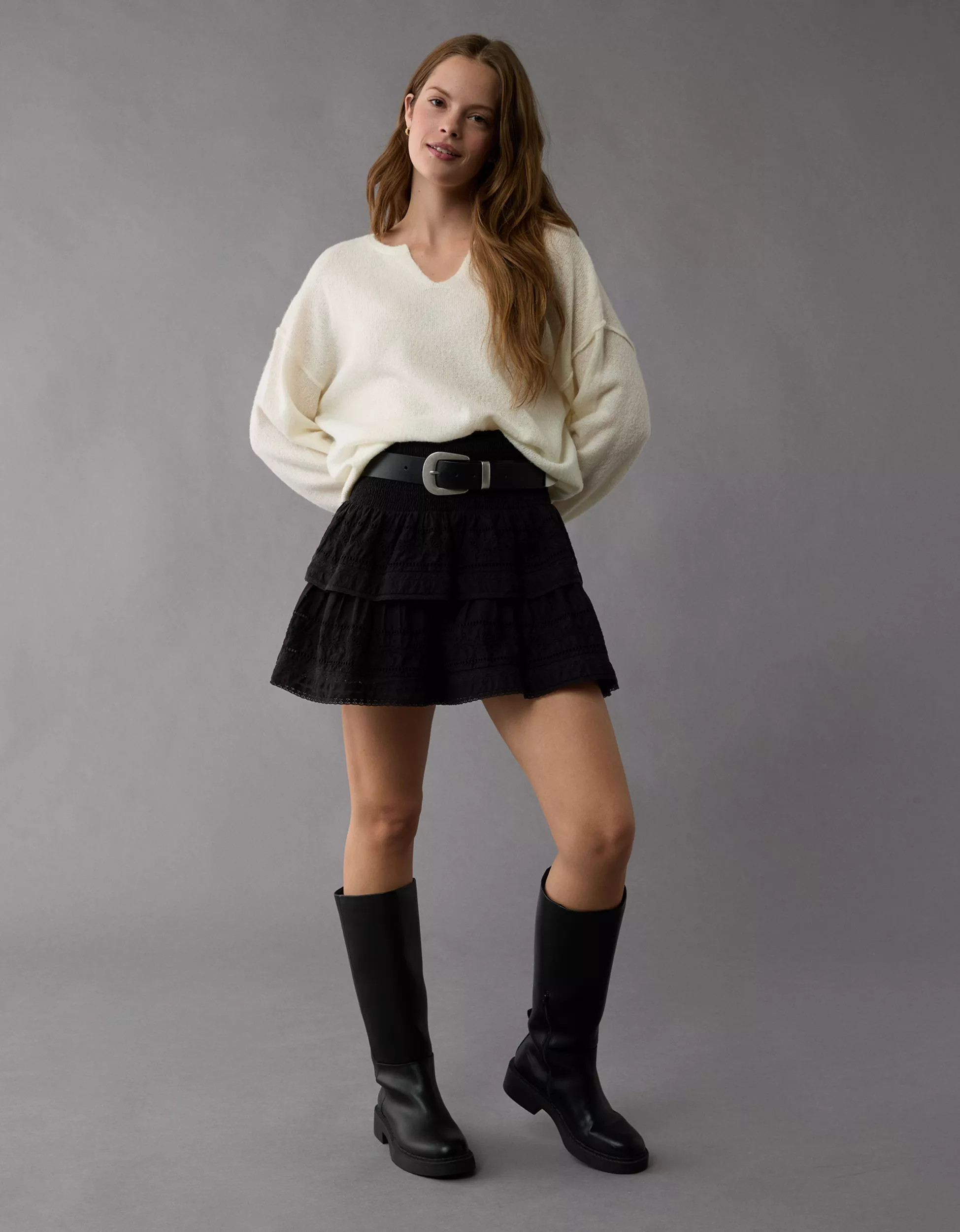 AE Whoa So Soft Notch Neck Sweater | American Eagle Outfitters (US & CA)