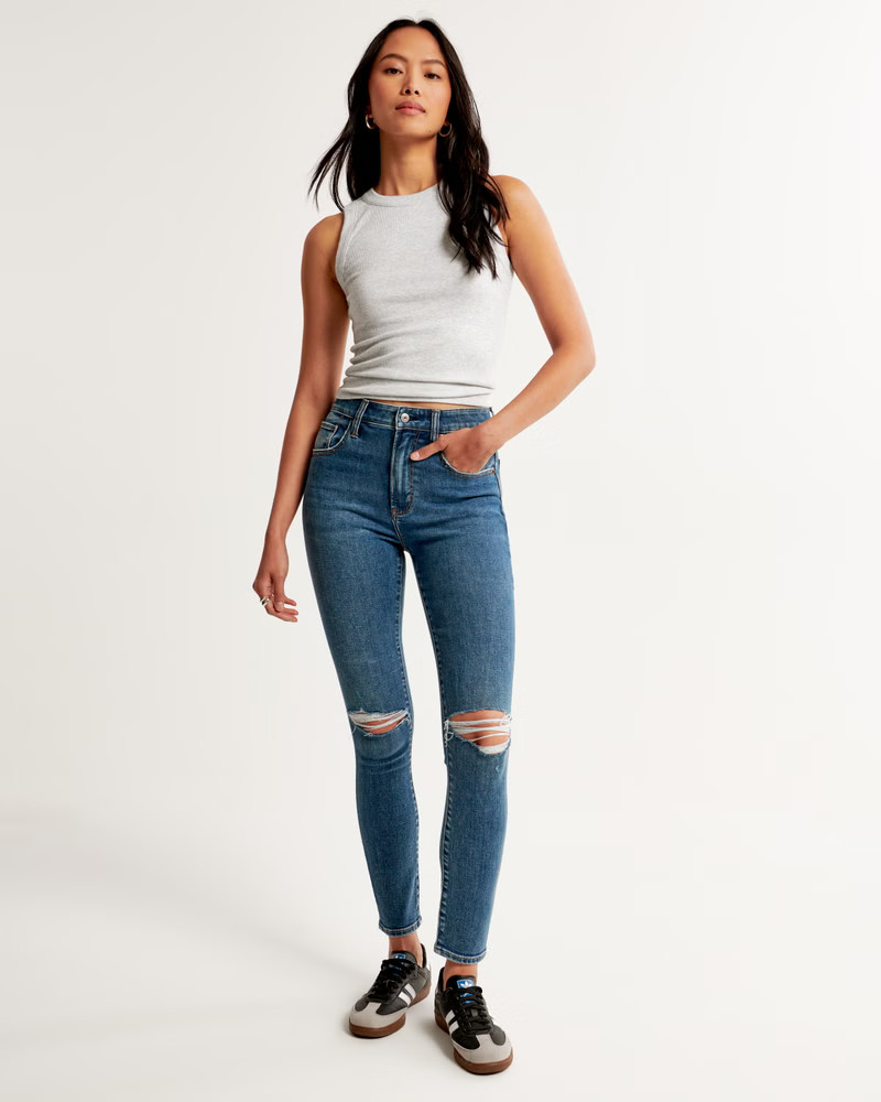 High Rise Super Skinny Ankle Jean | Abercrombie & Fitch (US)