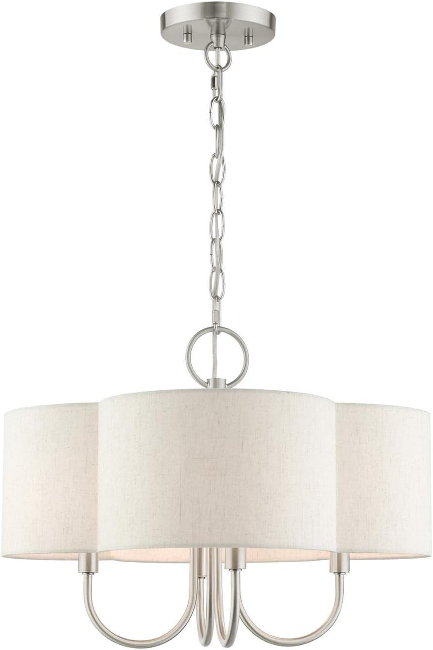 Livex Lighting Solstice 4 Light Brushed Nickel Chandelier | Amazon (US)