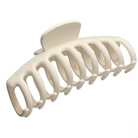 OWIIZI Big White Claw Clips 4.3″ Matte Large Hair Claw Clips Non-Slip Ponytail Jaw Barrette Str... | Amazon (US)