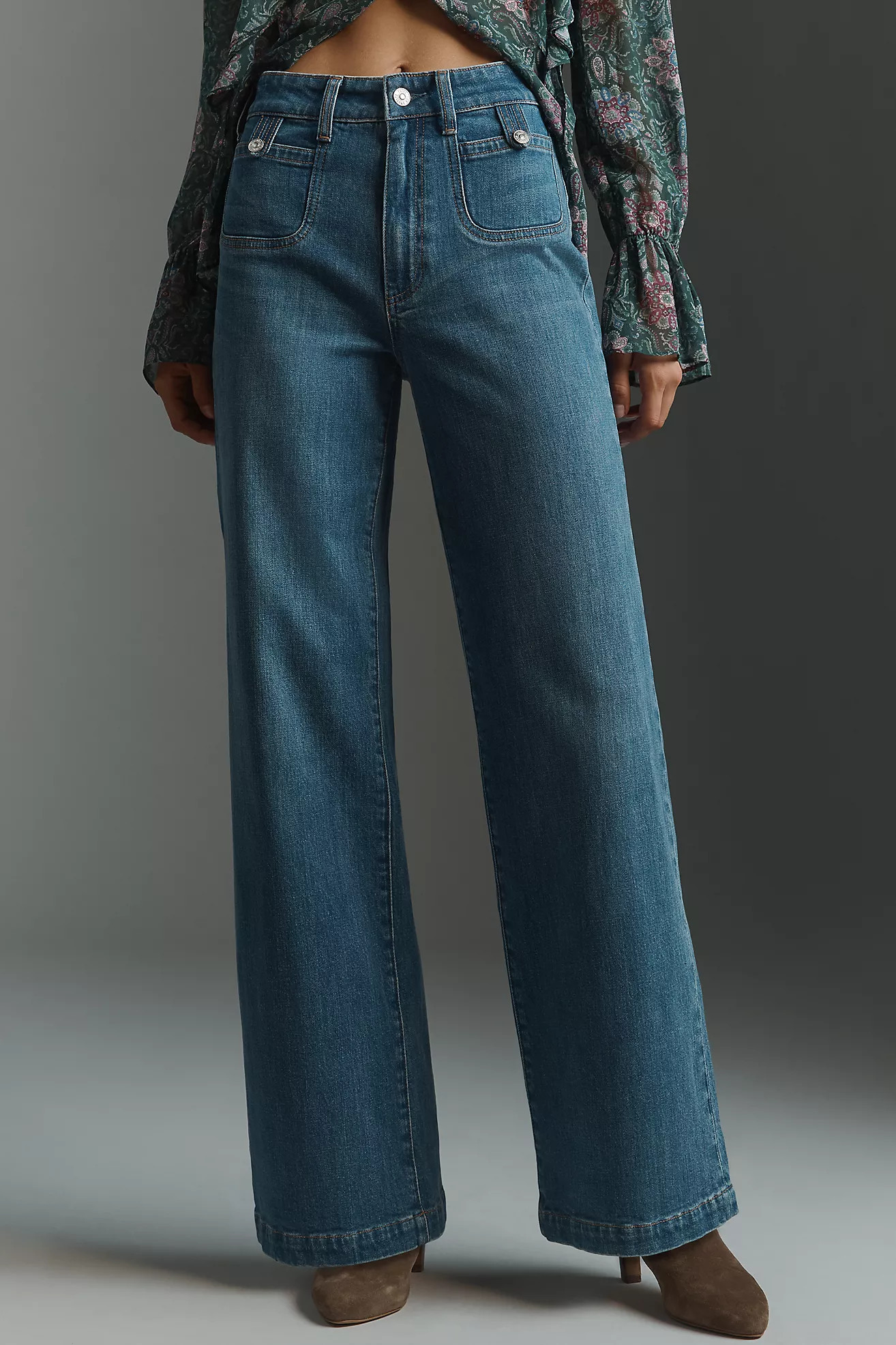 PAIGE Anessa High-Rise Wide-Leg Jeans | Anthropologie (US)