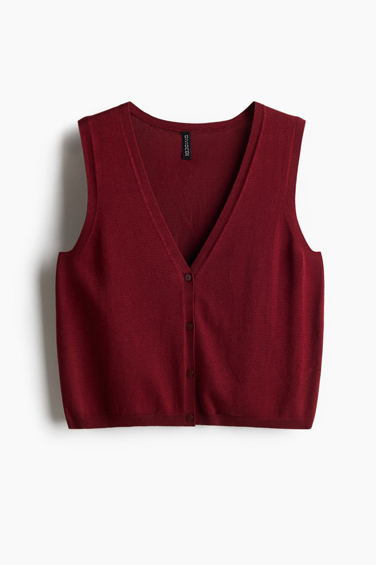 H & M - Button-front Sweater Vest - Red | H&M (US + CA)