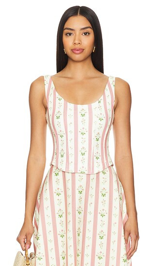 Scoop Corset Top in Lemon Icing Multi | Revolve Clothing (Global)