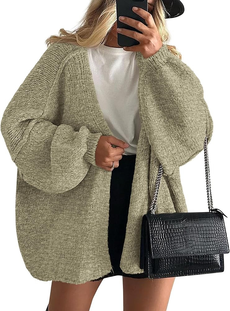 PRETTYGARDEN Womens Open Front Oversized Cardigan Sweaters | Amazon (US)