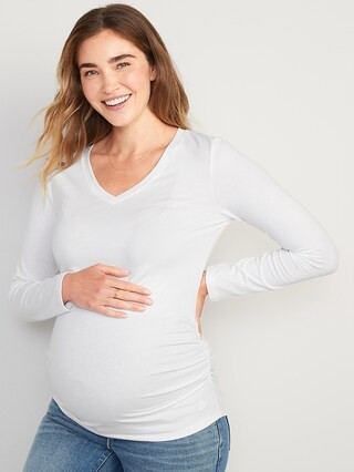 Maternity EveryWear Fitted V-Neck T-Shirt | Old Navy (US)