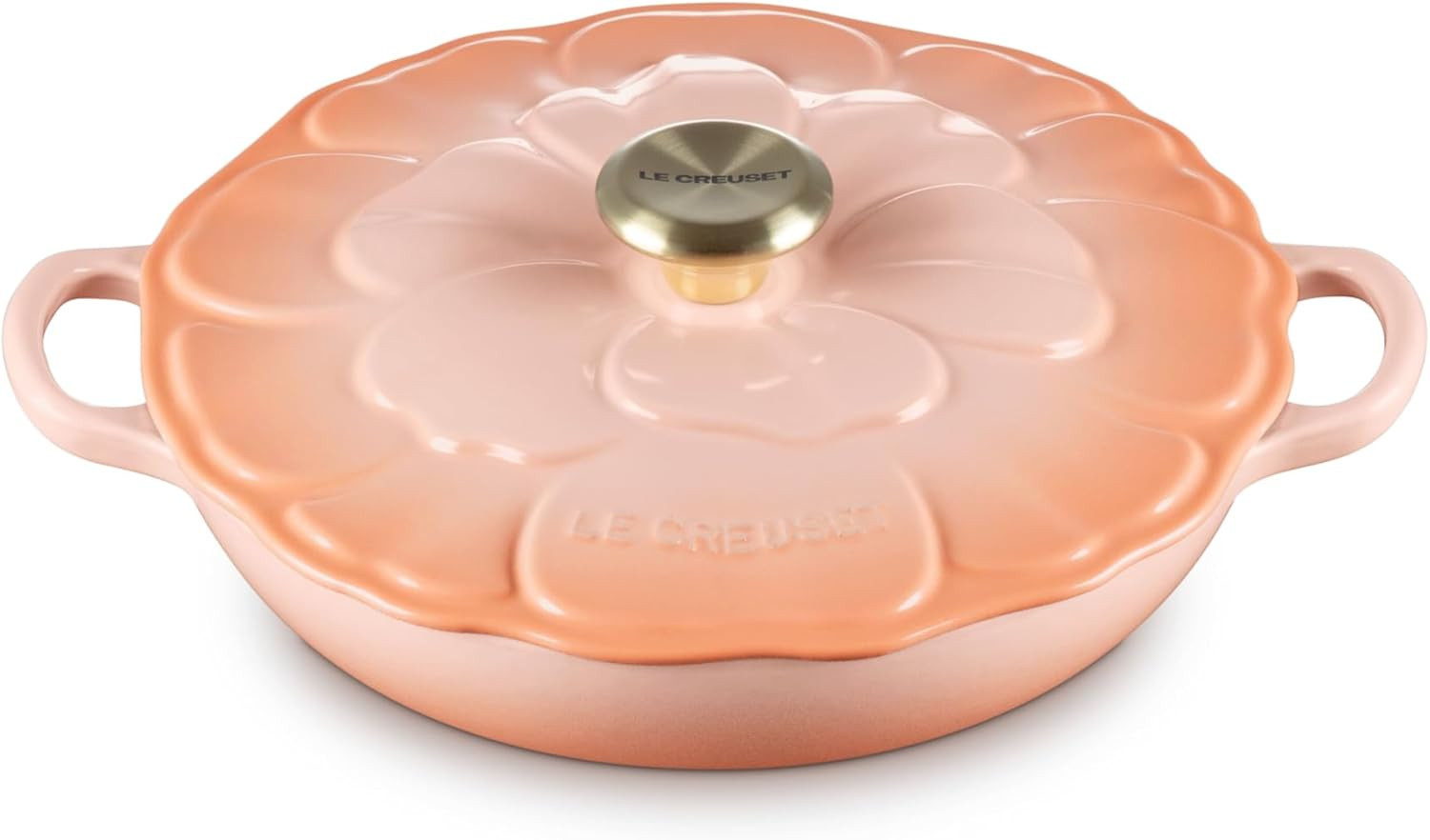 Le Creuset Signature Enameled Cast Iron Petal Braiser, 2.25qt., Peche w/Light Gold Knob | Amazon (US)