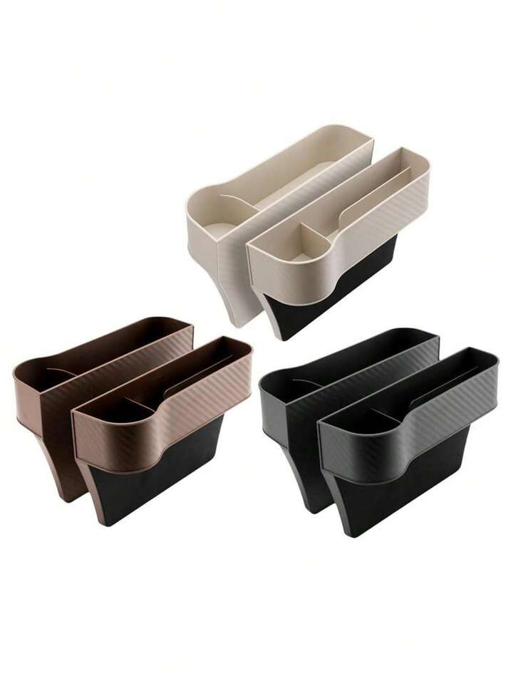 1pair Beige Carbon Fiber Car Storage Box For Interior Items, Center Console Organizer Cup Holder,... | SHEIN
