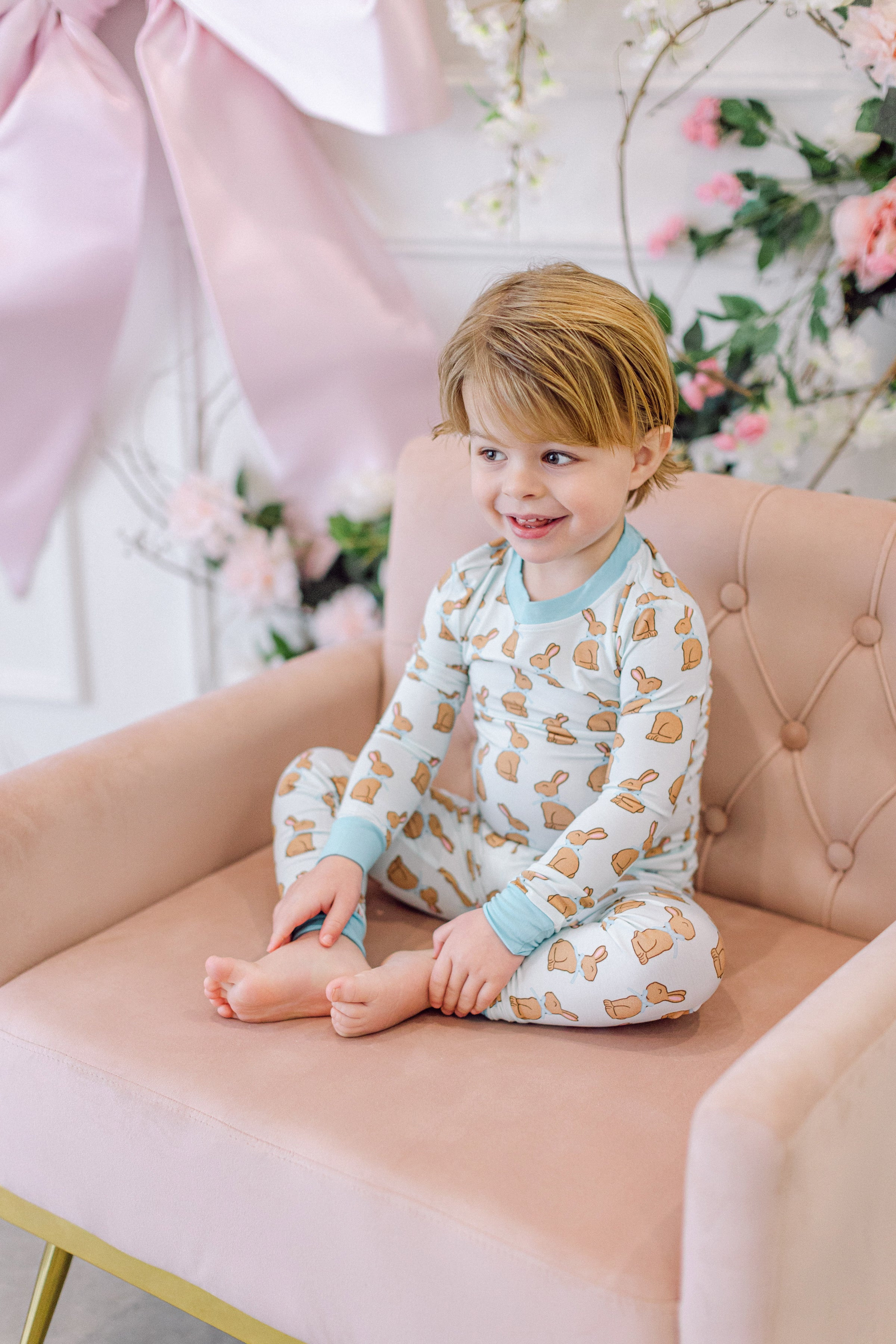 Blue Chocolate Bunny Premium PJ Set | Poppy Kids Co