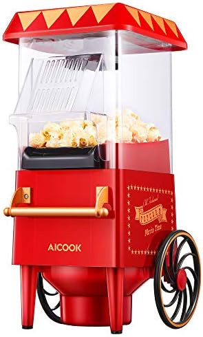 Popcorn Maker Retro, AICOOK 1200W Hot Air Home Popcorn Popper with Measuring Cup, ETL Certified, ... | Amazon (US)