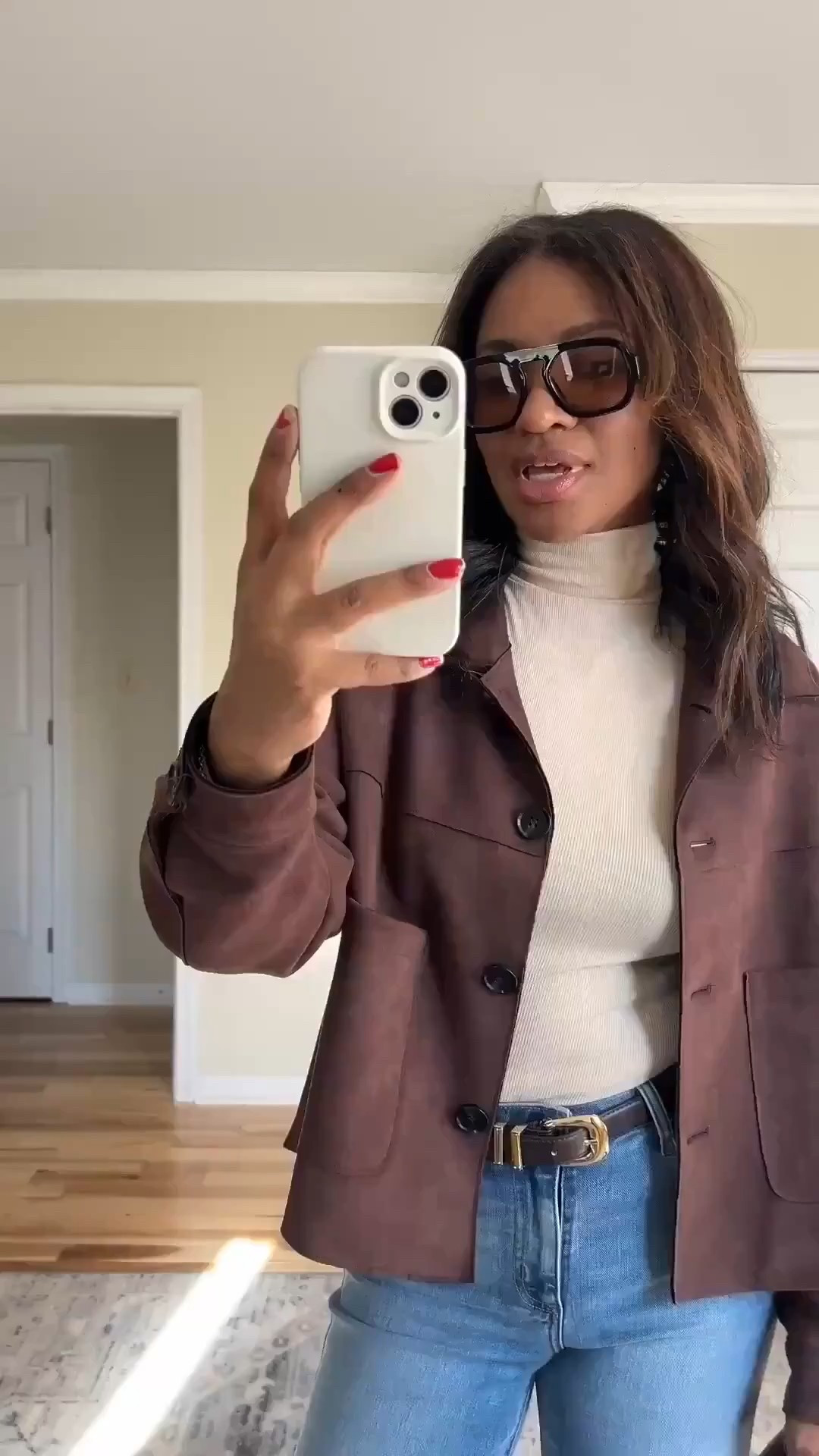 Wearing a small in the jacket and size 4 in the jeans  

#ltkover40 #ltkfindsunder50 #ltkfindsunder100

