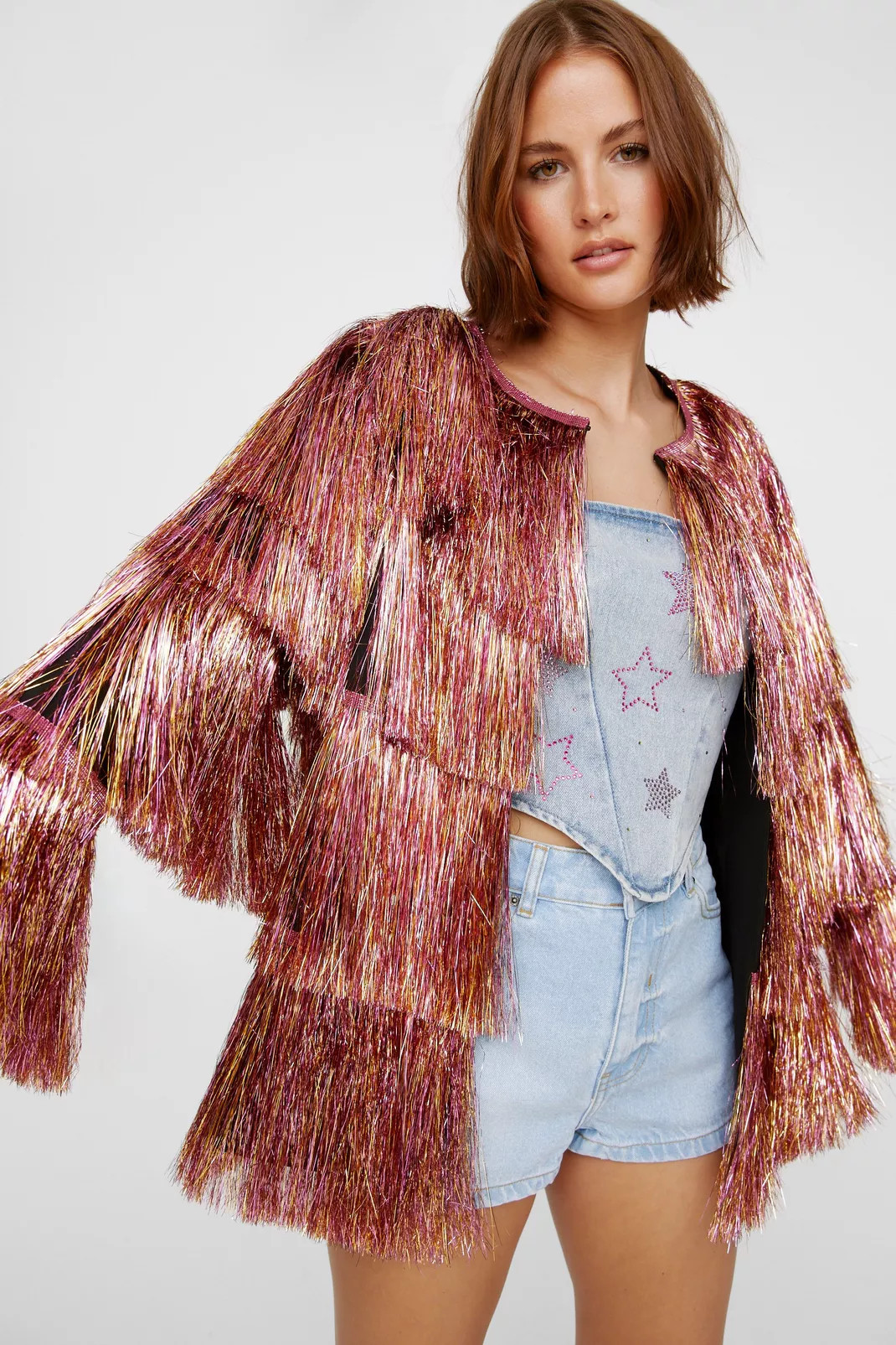 Metallic Tinsel Jacket | Nasty Gal US