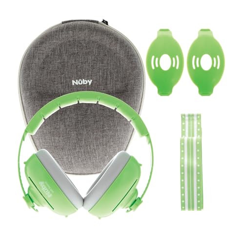 Nuby Soft Sounds 2-in-1 Noise-Canceling Baby Earmuffs with Travel Case - Adjustable Noise Protection for Infants and Toddlers - Green | Amazon (US)