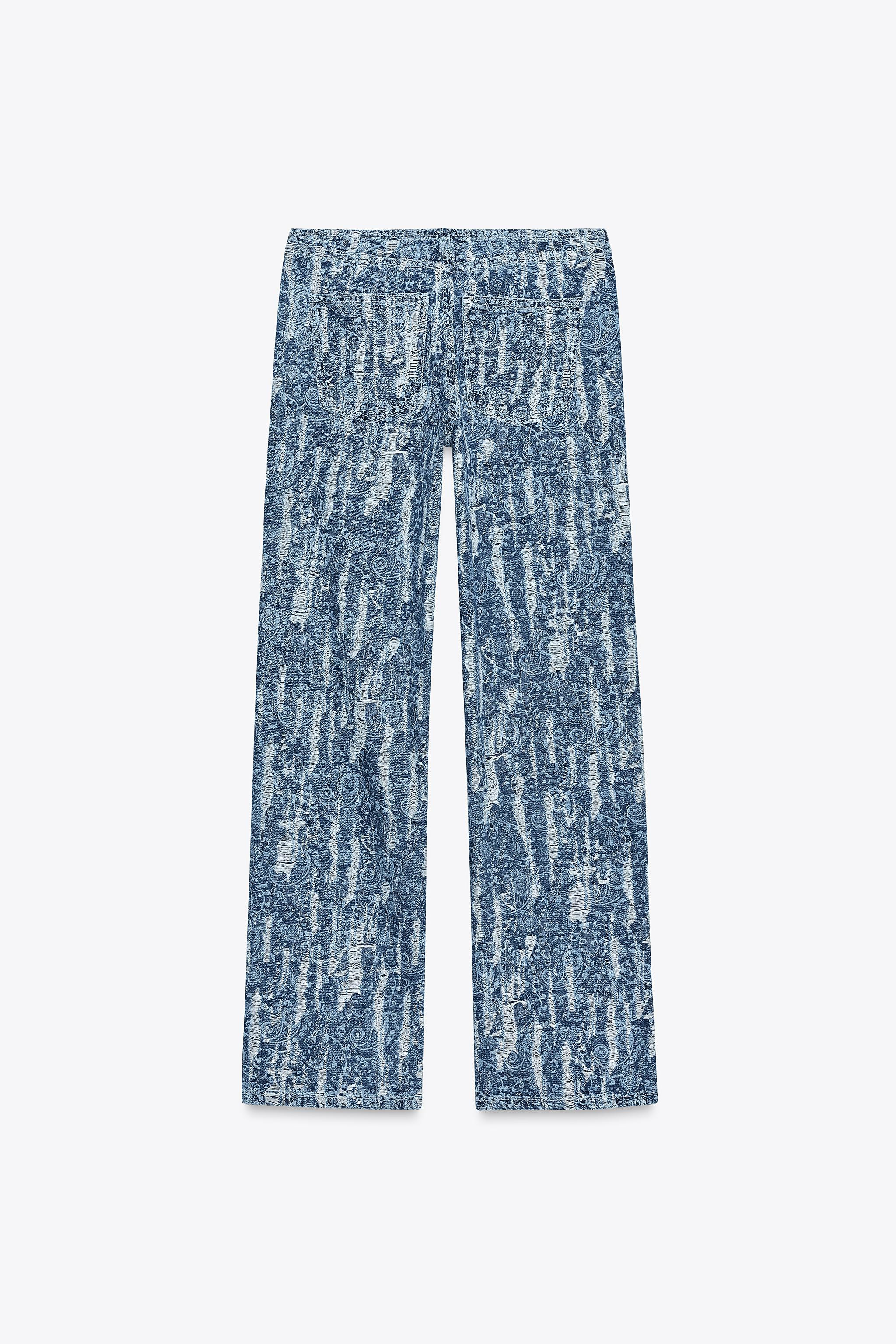 Z1975 STRAIGHT MID-RISE WORN EFFECT JEANS | Zara US