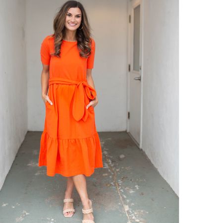 Great orange dress for spring and summer - true to size. Wearing a small  

#LTKSeasonal #LTKunder50 #LTKstyletip
