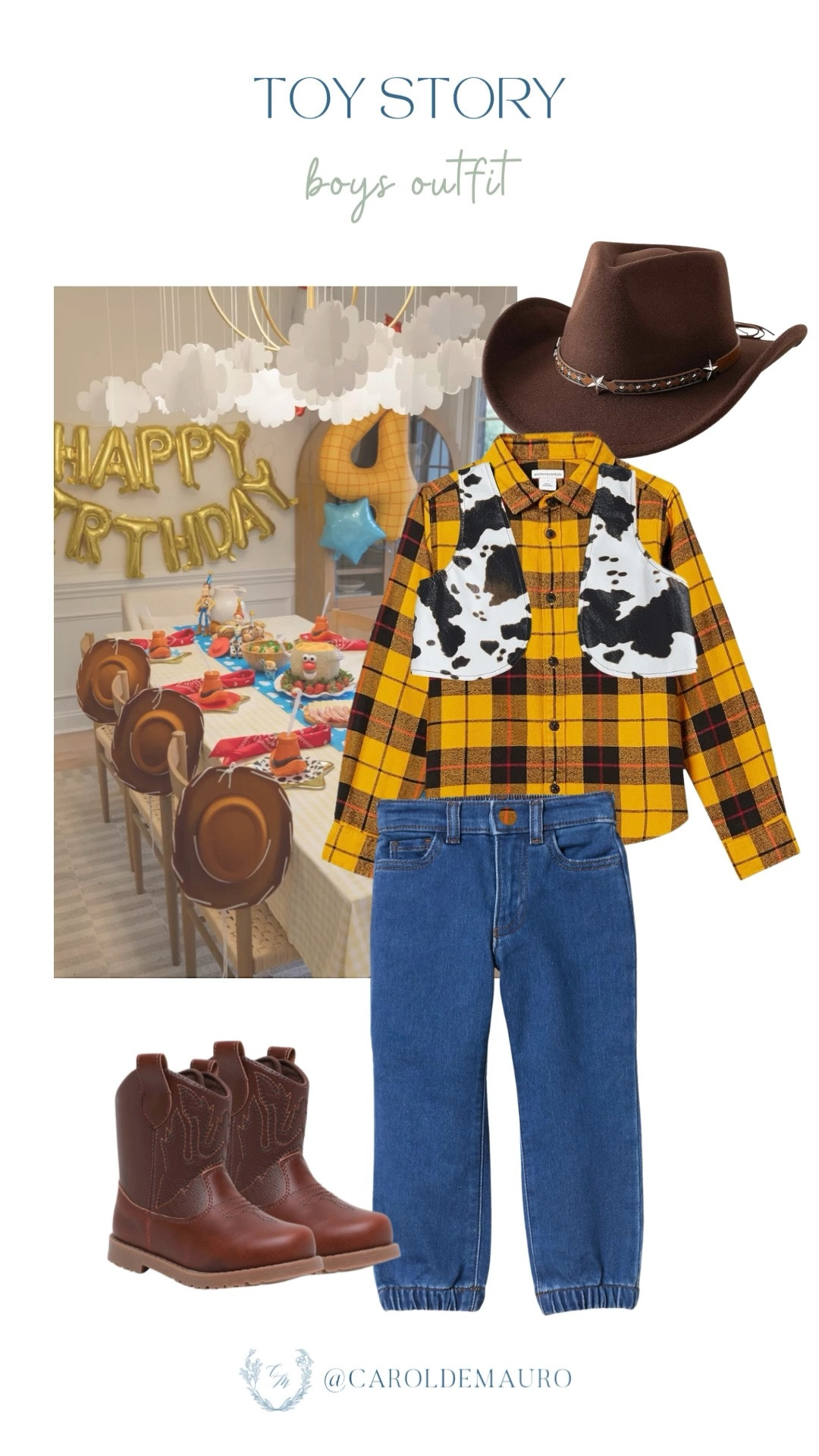toy story, kids' outfit, kids' costume, woody outfit, party outfit, character outfit, boys' wardrobe, boots for kids, cowboy look, birthday look, toy story 5, i knew it i knew you, tay story

#LTKKids #LTKootd
