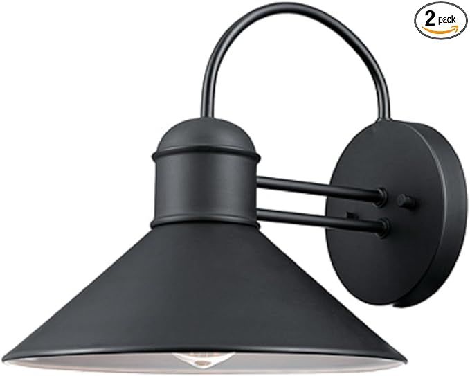 Globe Electric 44165 1-Light Outdoor Wall Sconce, 2-Pack, Weatherproof, Black Finish, Outdoor Lig... | Amazon (US)