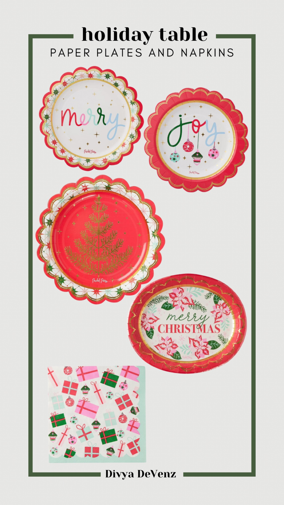 Add a festive flair to your holiday table with Christmas paper plates for lunch dinner and dessert and the matching napkins  

#LTKcasa #LTKcanada