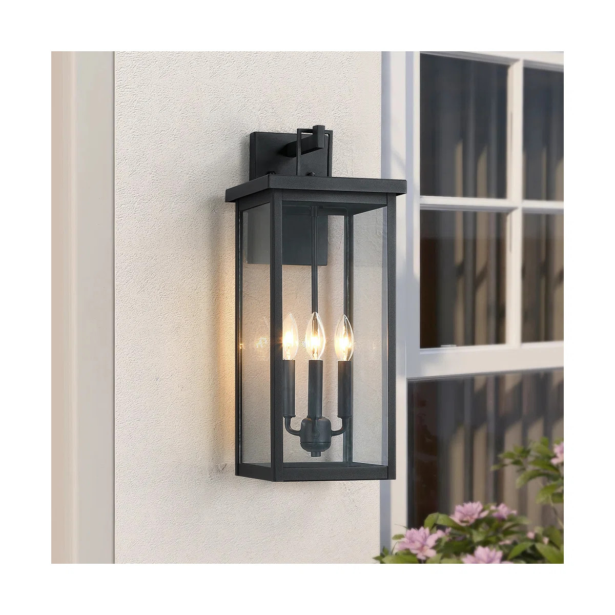 Delancy 22.5" H Glass Outdoor Wall Lantern | Wayfair North America