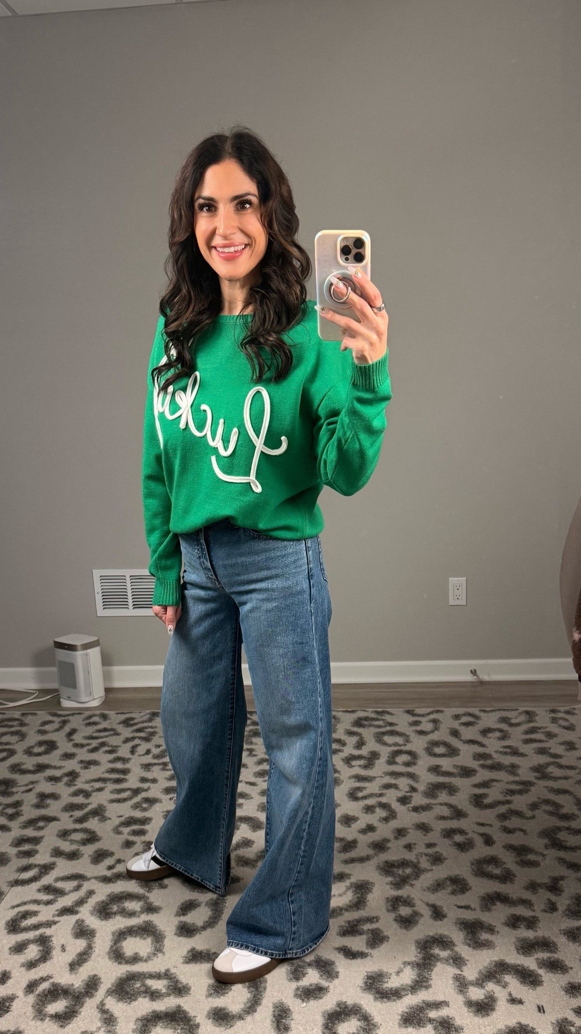 St. Patrick’s Day outfit for women 🍀

A little festive but still casual, wearable, and easy to recreate 💚

This green sweater and wide leg jeans combo is the kind of outfit I’d actually reach for.

#LTKOver40 #LTKSeasonal #LTKootd
