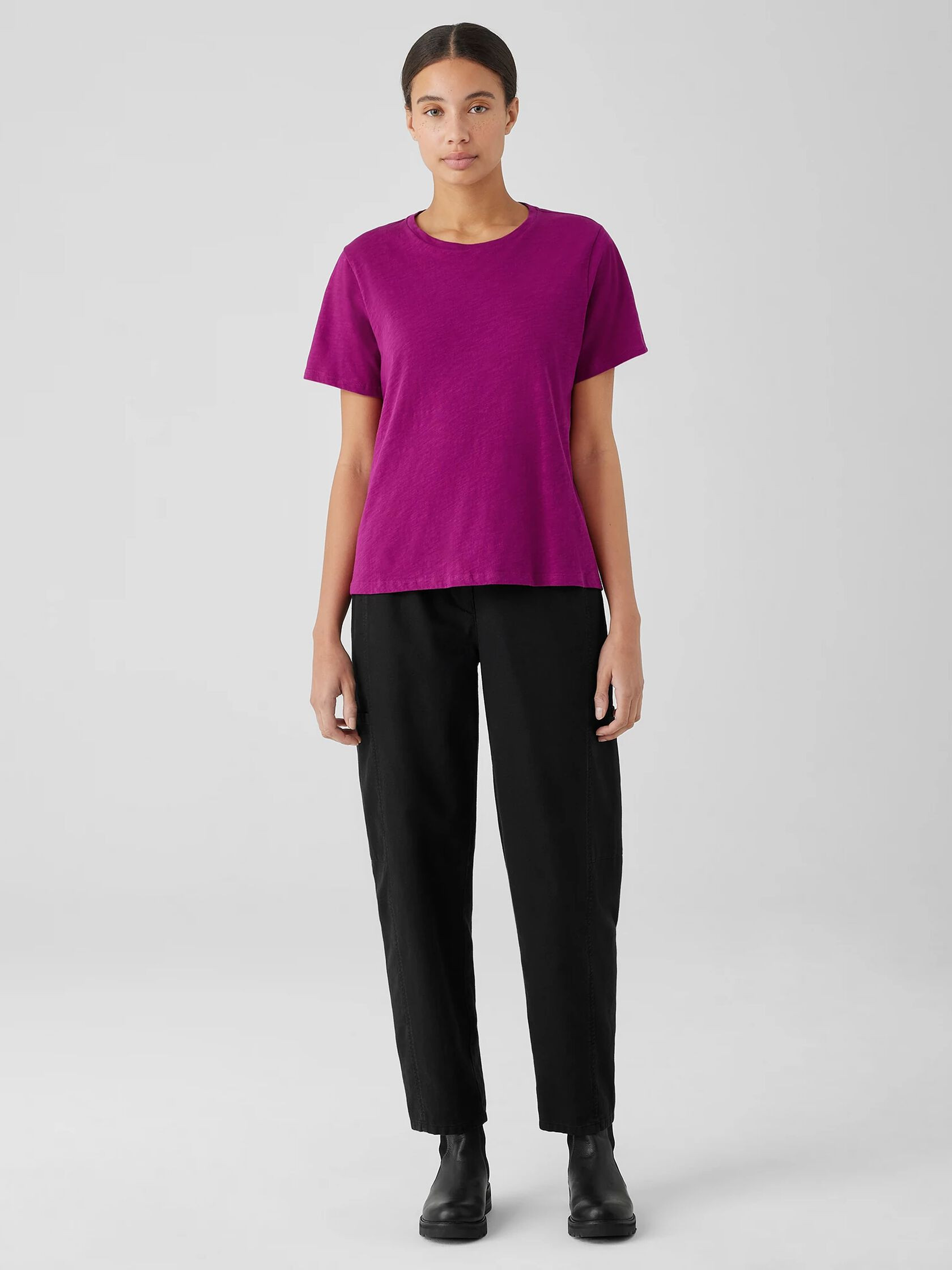 Organic Cotton Slubby Jersey Tee | Eileen Fisher