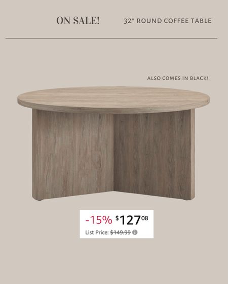 On sale! Round coffee table with 3 legs  

#LTKstyletip #LTKsalealert #LTKhome