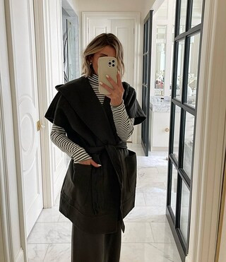 Splendid x Cella Jane Blog Wool Blend V-Neck Sleeveless Tie Waist Long Vest | Dillard's | Dillard's