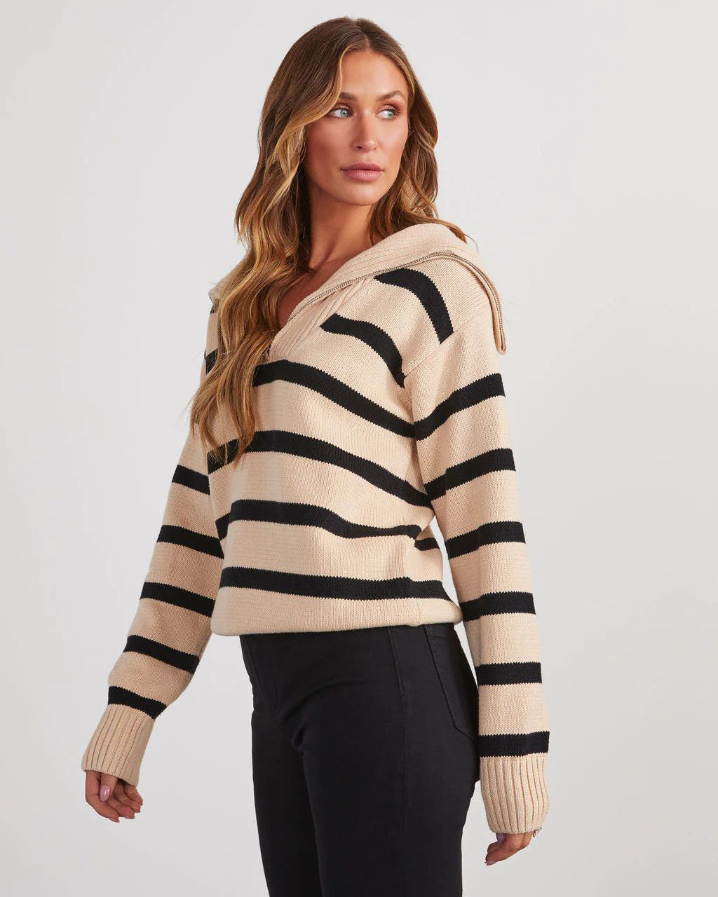 Oakley Cotton Striped Knit Pullover Sweater | VICI Collection