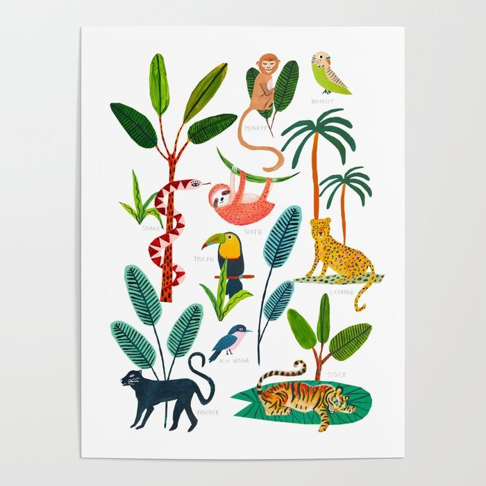 Jungle Creatures Poster | Society6