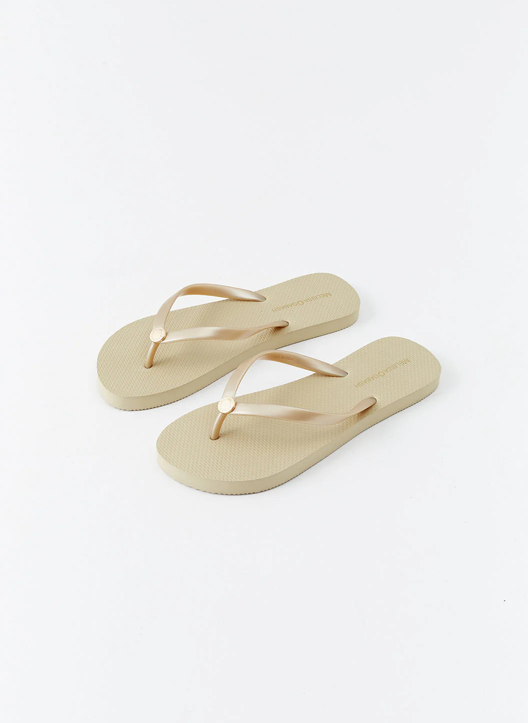 Rubber Gold Flip Flops | Melissa Odabash
