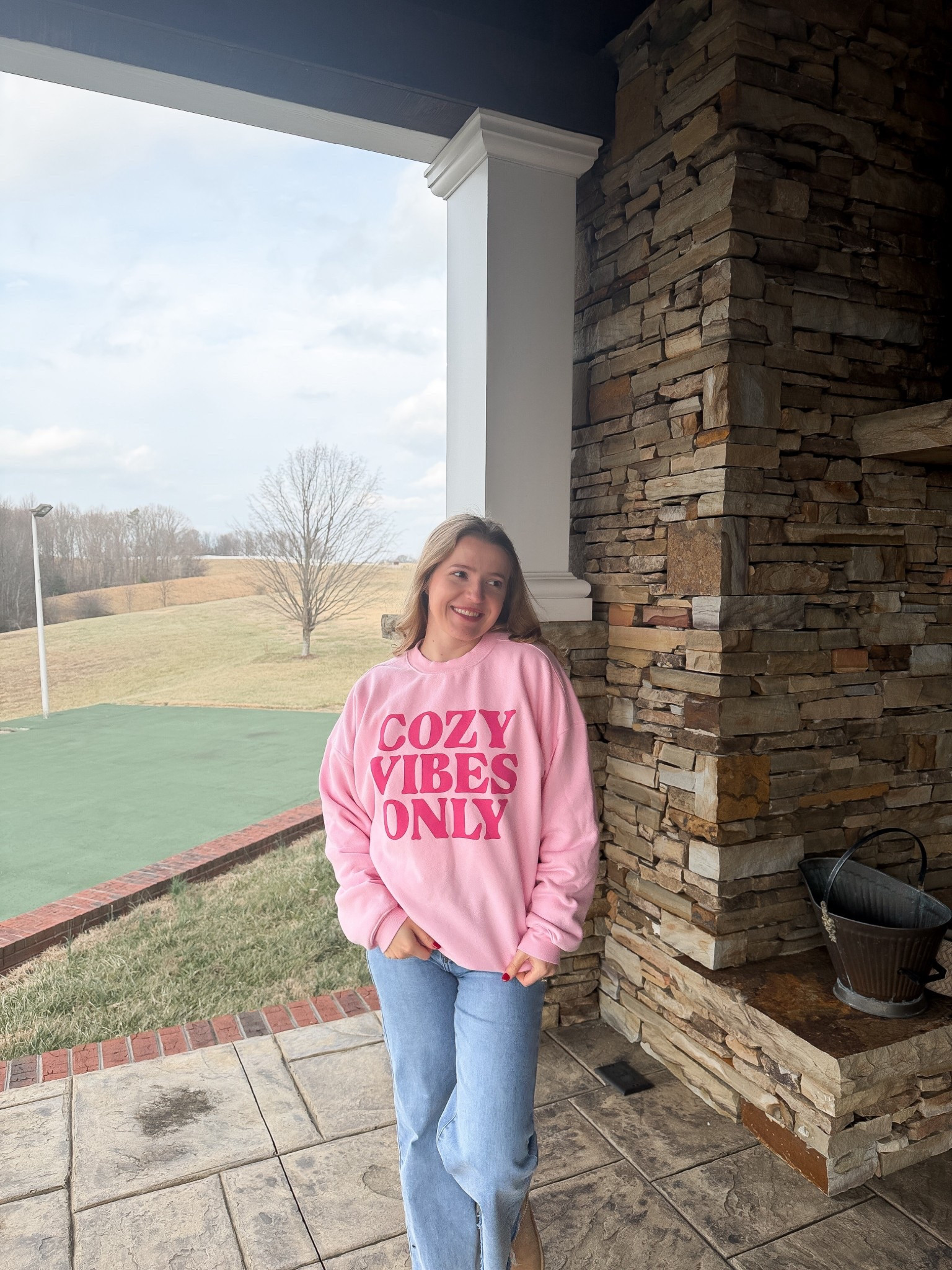 The coziest little pink graphic sweatshirt 

#LTKmorningroutine #LTKootd #LTKHome