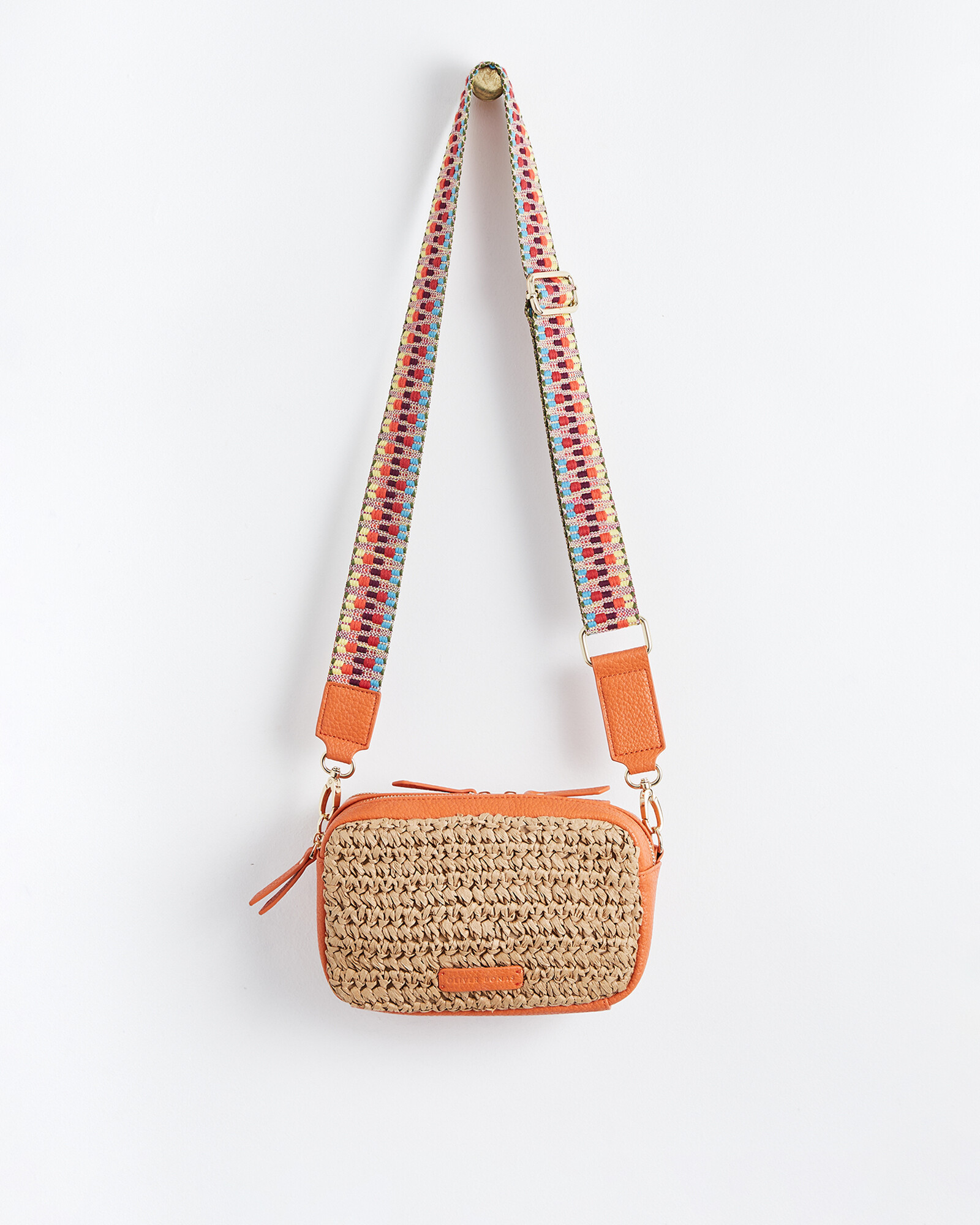 Simen Orange Woven Crossbody Camera Bag | Oliver Bonas | Oliver Bonas (Global)